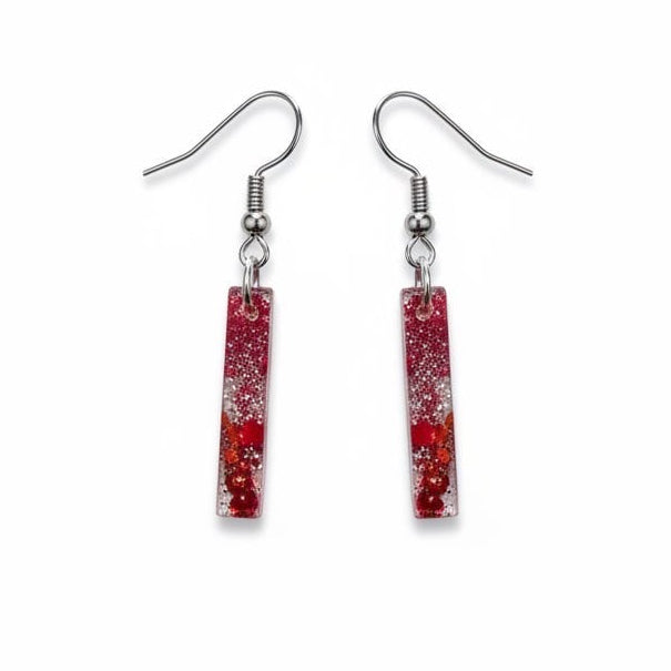 The Crimson Ombré Bar Earrings