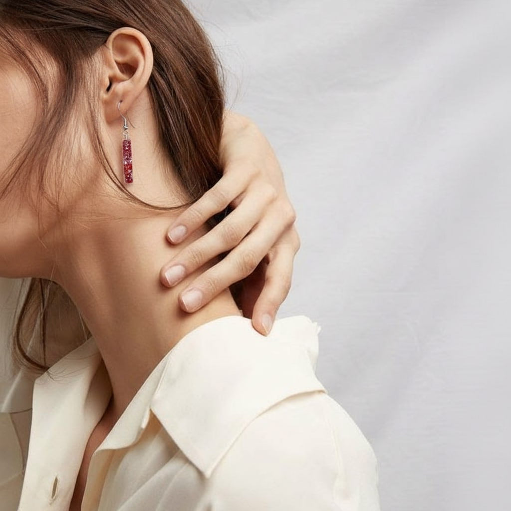The Crimson Ombré Bar Earrings