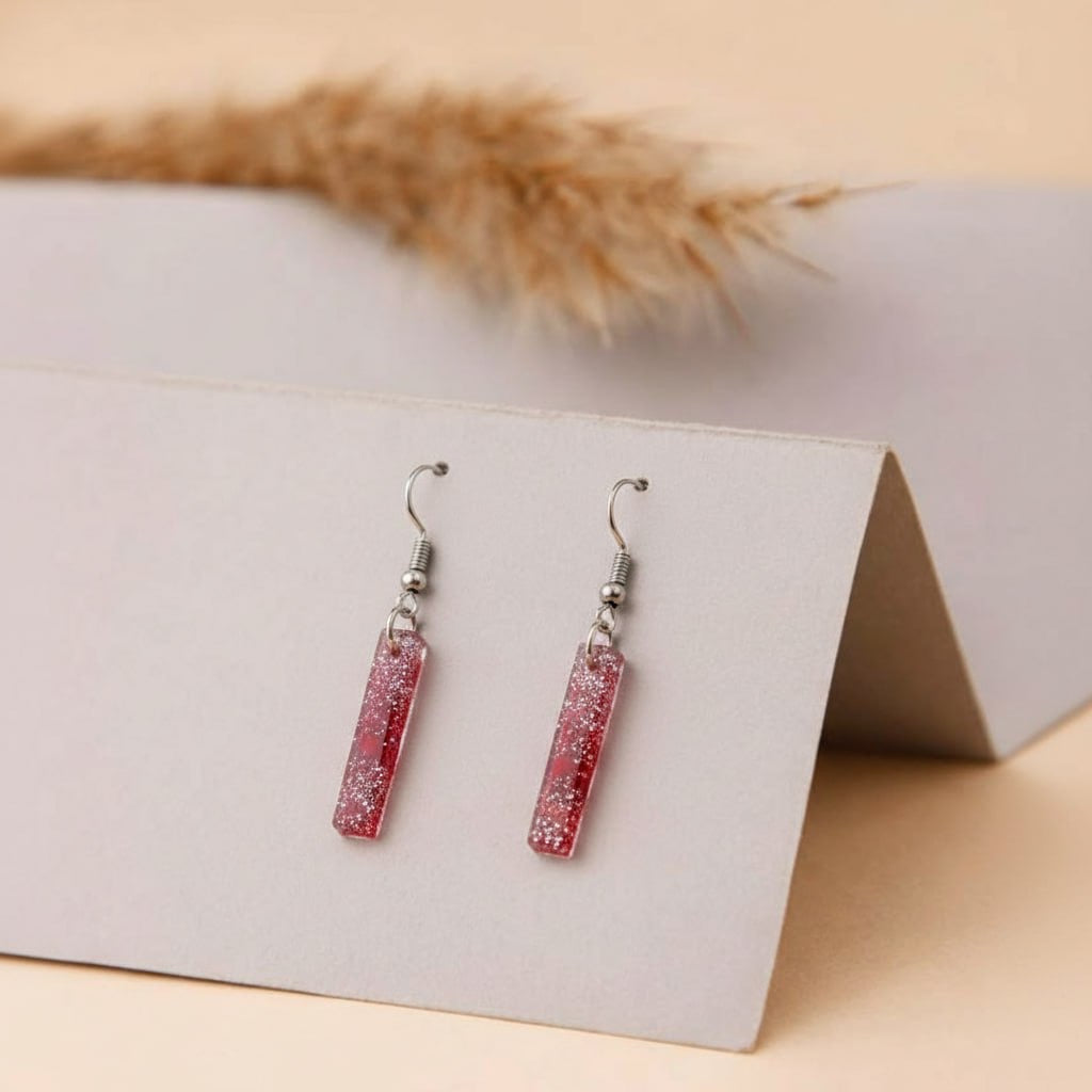 The Crimson Ombré Bar Earrings