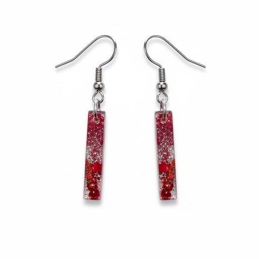 The Crimson Ombré Bar Earrings